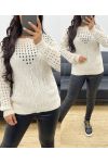 OPENWORK PULLOVER AH250258 BEIGE