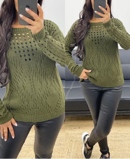 MILITARY AH250258 OPENWORK SWEATER