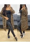 LONG LEOPARD CARDIGAN AH250229 CHOCOLATE