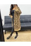 LONG LEOPARD CARDIGAN AH250229 CAMEL