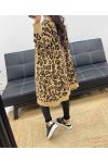 GILET LONG LEOPARD AH250229 CAMEL