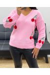 CHERRY SWEATER AH250240 PINK