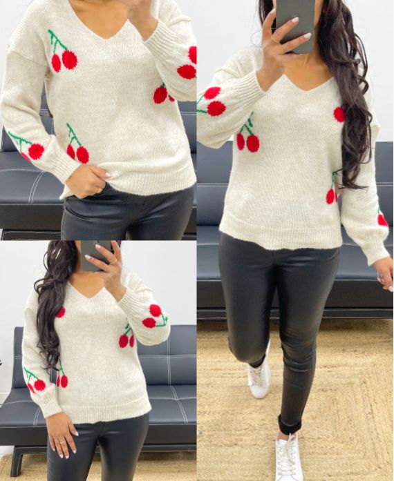 CHERRY SWEATER AH250240 BEIGE