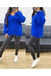 SOFT OPENWORK SWEATER AH885 ROYAL BLUE