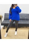 SOFT OPENWORK SWEATER AH885 ROYAL BLUE