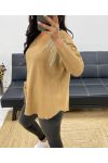 RHINESTONE SEAMLESS KNIT SWEATER AH250205 CAMEL