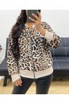 CHAQUETA AH250255I2 LEOPARDO CON CREMALLERA