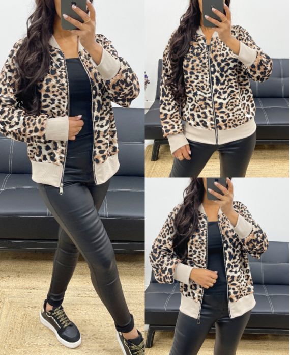 VESTE ZIP LEOPARD AH250255I2