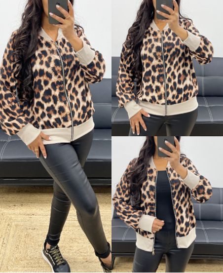 LEOPARD JACKE MIT REISSVERSCHLUSS AH250255I1