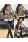 CHAQUETA AH250255I3 LEOPARDO CON CREMALLERA