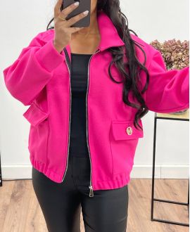 2-POCKET ZIP-UP JACKET AH250245 FUSHIA