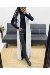 LONG CABLE KNIT CARDIGAN AH250239 LIGHT GREY