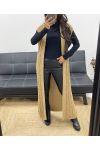 LONG CABLE KNIT CARDIGAN AH250239 CAMEL