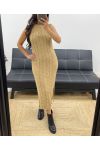 SLEEVELESS KNIT DRESS AH250234 CAMEL