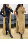 LONG CABLE KNIT CARDIGAN AH250239 CAMEL