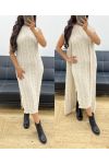 SLEEVELESS KNIT DRESS AH250234 BEIGE