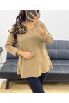 PULL-TUNIC + LEOPARD OPEN BACK BROCHON AH250282 CAMEL