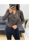 LEOPARD AH250302 CHOCOLATE PRINT BODYSUIT