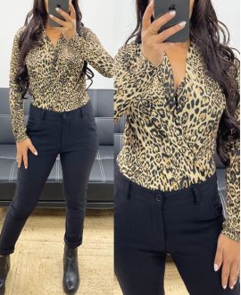 LEOPARD PRINT BODYSUIT AH250302 BEIGE