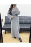 MAXI DRESS WITH ROLLED UP SLEEVES AH250300 GREY