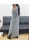 VESTIDO LARGO CON MANGAS ARREMANGADAS AH250300 GRIS