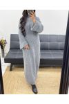 MAXI DRESS WITH ROLLED UP SLEEVES AH250300 GREY