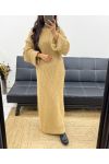 MAXI ROBE MANCHES RETROUSSEES AH250300 CAMEL