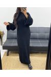 MAXI ROBE MANCHES RETROUSSEES AH250300 NOIR