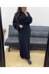 MAXI DRESS WITH ROLLED UP SLEEVES AH250300 BLACK