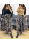 PRINTED TULLE SKIRT AH250276 CAMEL/BLACK