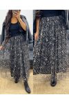 BLACK AH250276 PRINTED TULLE SKIRT