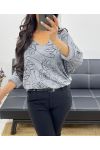 LIGHTWEIGHT V-NECK SWEATER PRINTED AH250270 GREY