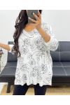 LIGHTWEIGHT V-NECK SWEATER WITH WHITE AH250270 PRINT