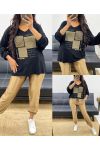 RHINESTONE PRINT SWEATER AH250285 BLACK