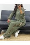 SWEATSHIRT + BROEK LUIPAARDSTREEP AH250352 KHAKI SET