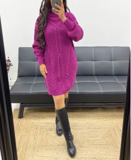 DRESS SWEATER AH847 PLUM