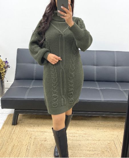 MILITARY GREEN DRESS SWEATER AH847