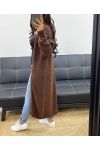 EXTRA LONG KNIT CARDIGAN AH250329 CHOCOLATE