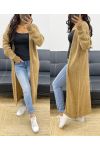 EXTRA LONG KNIT VEST AH250329 CAMEL