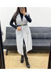 SLEEVELESS COAT + GREY AH250317 BELT