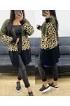 MULTICOLORED LEOPARD KNIT VEST AH250312 GREEN