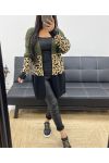 MULTICOLORED LEOPARD KNIT VEST AH250312 GREEN