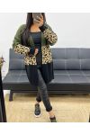 MULTICOLORED LEOPARD KNIT VEST AH250312 GREEN