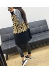 MULTICOLOURED LEOPARD KNIT VEST AH250312 GREY