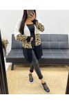 GILET IN MAGLIA MULTICOLORE LEOPARD AH250312 BIANCO