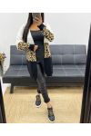 GILET IN MAGLIA MULTICOLORE LEOPARD AH250312 BIANCO