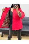 STEPPJACKE MIT LEOPARDENFUTTER AH250168 ROT