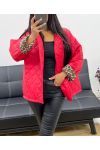 QUILTED JACKET WITH LEOPARD LINING AH250168 RED