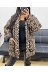 MAXI QUILTED JACKET AH250379 LEOPARD P