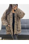 MAXI QUILTED JACKET AH250379 LEOPARD P